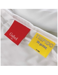 Dettaglio etichette piumino tiepido microfibra 90 gr anallergico - Gabel