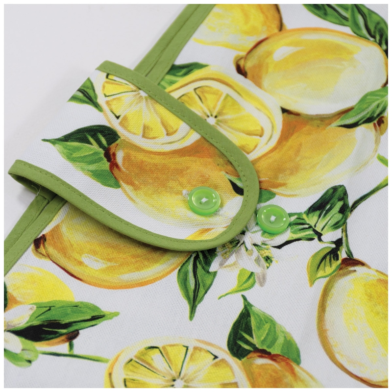 Apron dress with digital lemon print