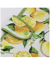 Apron dress with digital lemon print