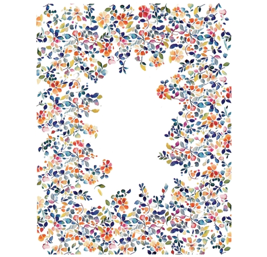 Tovaglia cotone foglie multicolor su tavolo apparecchiato | Corredoitaliano.com 2