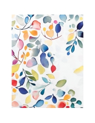 Tovaglia cotone foglie multicolor stampa digitale con design perimetrale