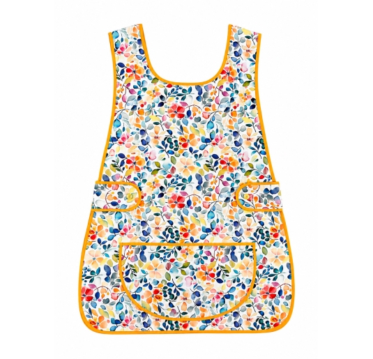 Apron worn in home kitchen while cooking coordinated kitchen textile setting 2