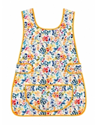 Grembiule casacca foglie multicolor in puro cotone taglia unica Corredo Italiano vista frontale