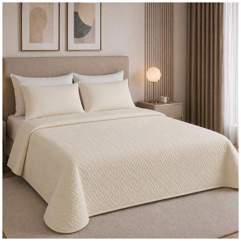 Double quilted bedspread in pure...