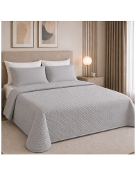 Copriletto trapuntato in raso di puro cotone matrimoniale - Elegance - Corredo Italiano