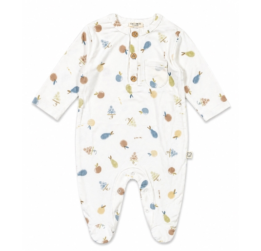 Baby romper bamboo jersey Fruttiny Coccode' full piece with multicolor print
