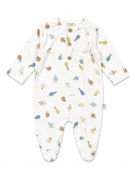 Tutina neonato bamboo jersey Fruttiny Coccode' intera con stampa multicolore