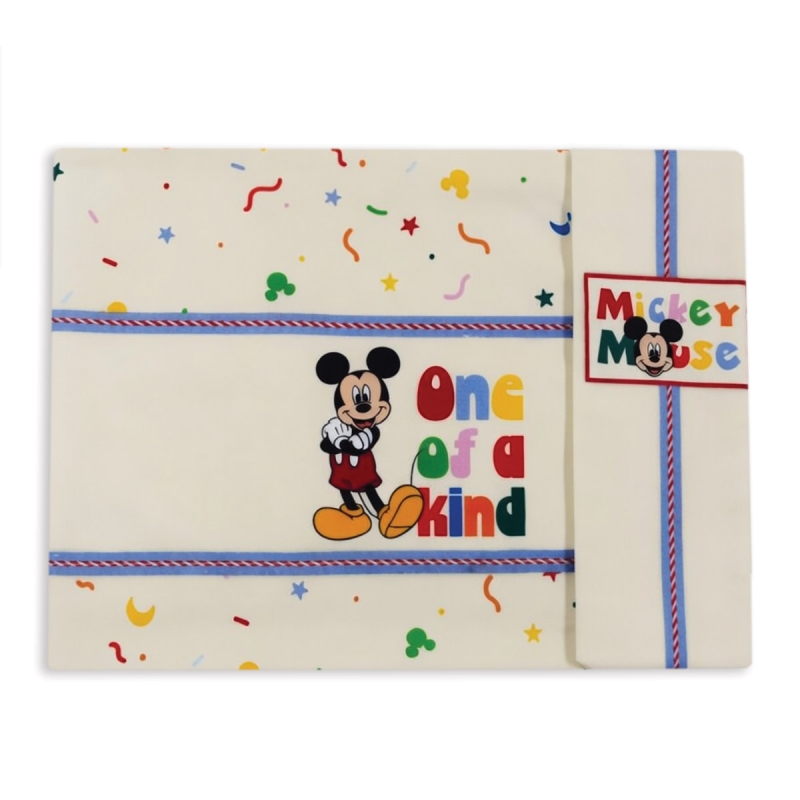 Set lenzuolini culletta Topolino cotone biologico 90x120 cm con federa e angoli elastici