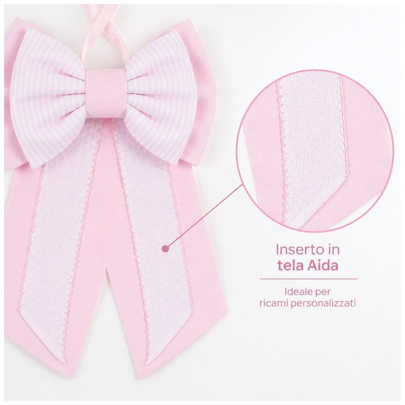 Close-up of pure cotton fabric with Aida insert for personalized embroidery detail