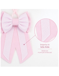 Close-up of pure cotton fabric with Aida insert for personalized embroidery detail