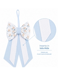 Close-up of pure cotton fabric with Aida insert for personalized embroidery detail