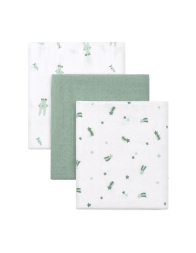 Baby muslin squares cotton gauze printed and plain fabric detail