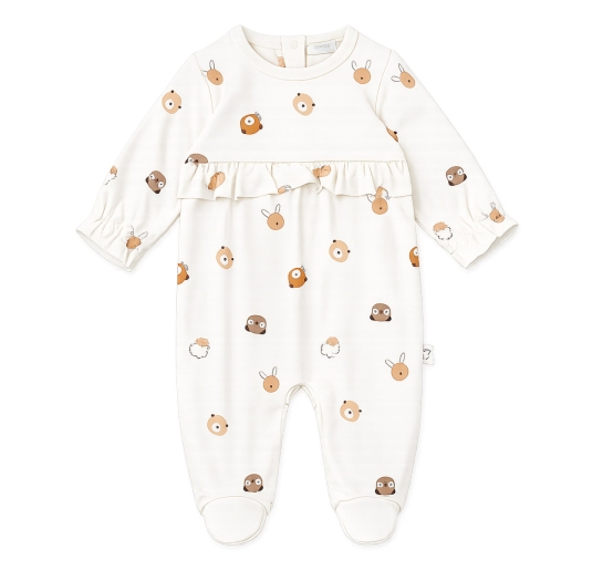 Tutina per neonata in jersey di Bamboo - Amici Caramel -...
