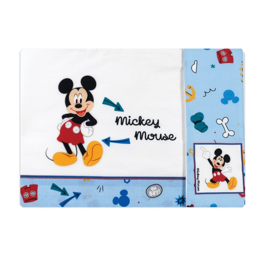 Lenzuola culletta in cotone con stampa Mickey Mouse Disney per neonato