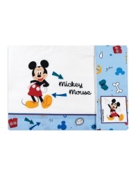 Lenzuola culletta in cotone con stampa Mickey Mouse Disney per neonato