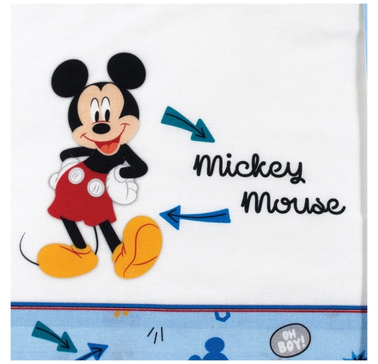 Lenzuola culletta in cotone con stampa Mickey Mouse Disney per neonato 2