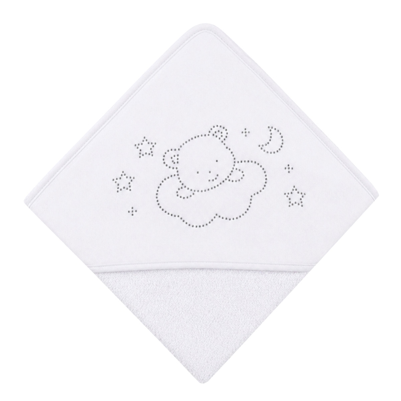 Baby triangular hooded towel white cotton with hood