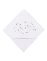 Baby triangular hooded towel white cotton with hood