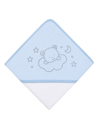 Baby triangular hooded towel white cotton with hood