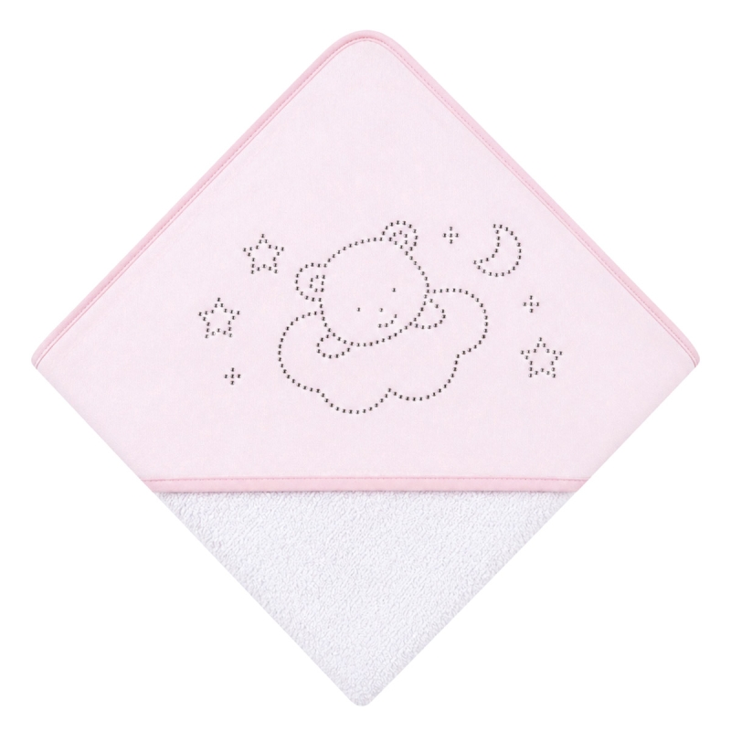 Accappatoio triangolo neonato in spugna cotone con cappuccio e strass