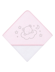 Baby triangular hooded towel white cotton with hood