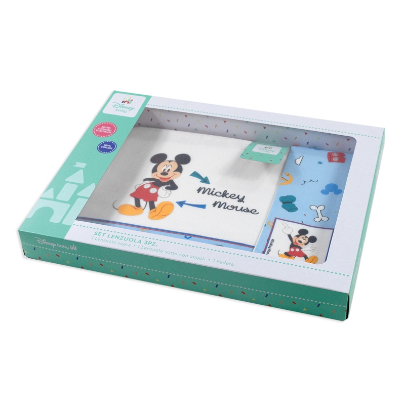 Cotton cradle and pram bedding set Mickey Mouse Disney