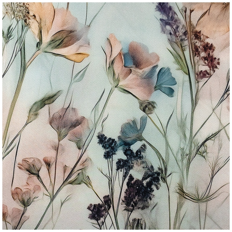 Close-up of Aqua floral double bed cotton piquet bedspread breathable fabric
