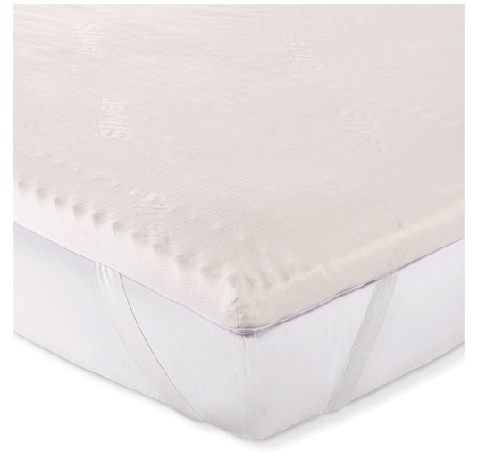 Memory foam double topper 6 cm Caleffi in viscolatex placed on mattress 2