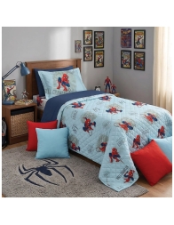 Copriletto trapuntato 1 posto Spiderman Marvel stampa azione letto singolo
