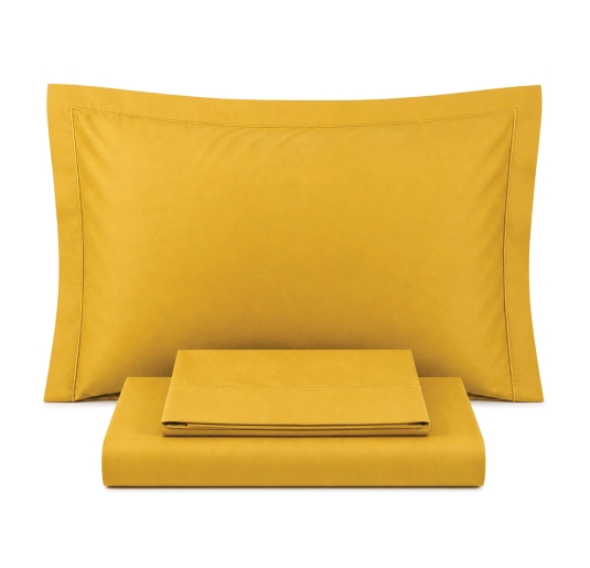 Double Bed Sheet Set in Cotton Percale with Piping 2