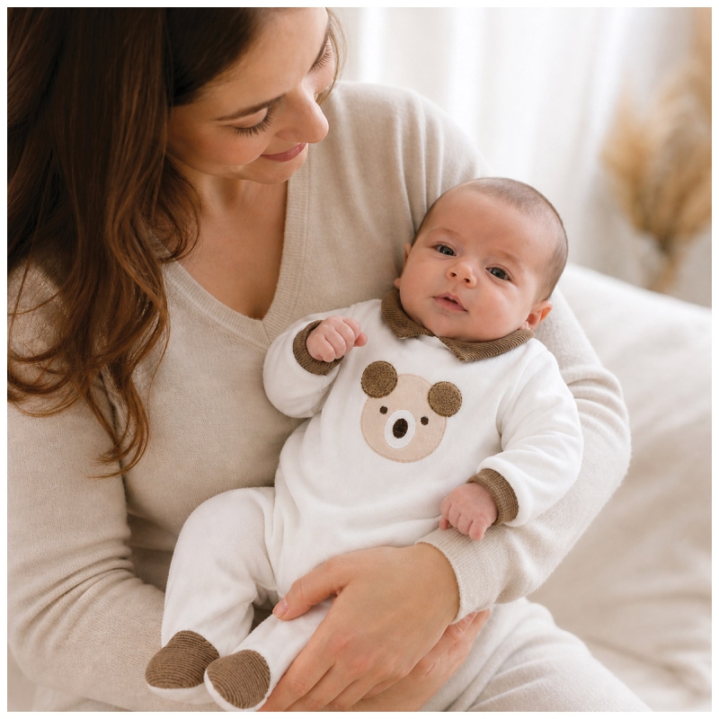 Chenille baby boy onesie with...