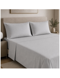 Double Bed Sheet Set in Cotton Percale with Piping – Tessitura di Arconate