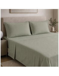 Double Bed Sheet Set in Cotton Percale with Piping – Tessitura di Arconate