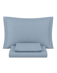 Double Bed Sheet Set in Cotton Percale with Piping – Tessitura di Arconate