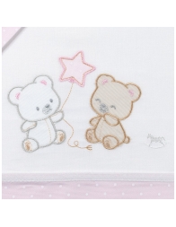 Cradle and Pram Sheets Set - Teddy Bears and Stars LC13283 - Mio Piccolo