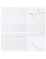 Cradle and pram embroidered sheet set – CI1305SGB – Corredo Italiano