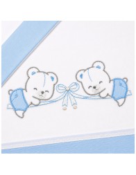 Cradle and Pram Sheet Set - Teddy Bears with Bow - Mio Piccolo LC13308