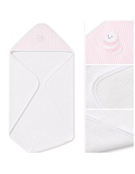 baby triangle hooded towel coccode firenze apina rosa embroidered hood detail