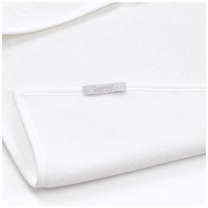 baby triangle hooded towel cotton terry 70x70 with hood and bee embroidery