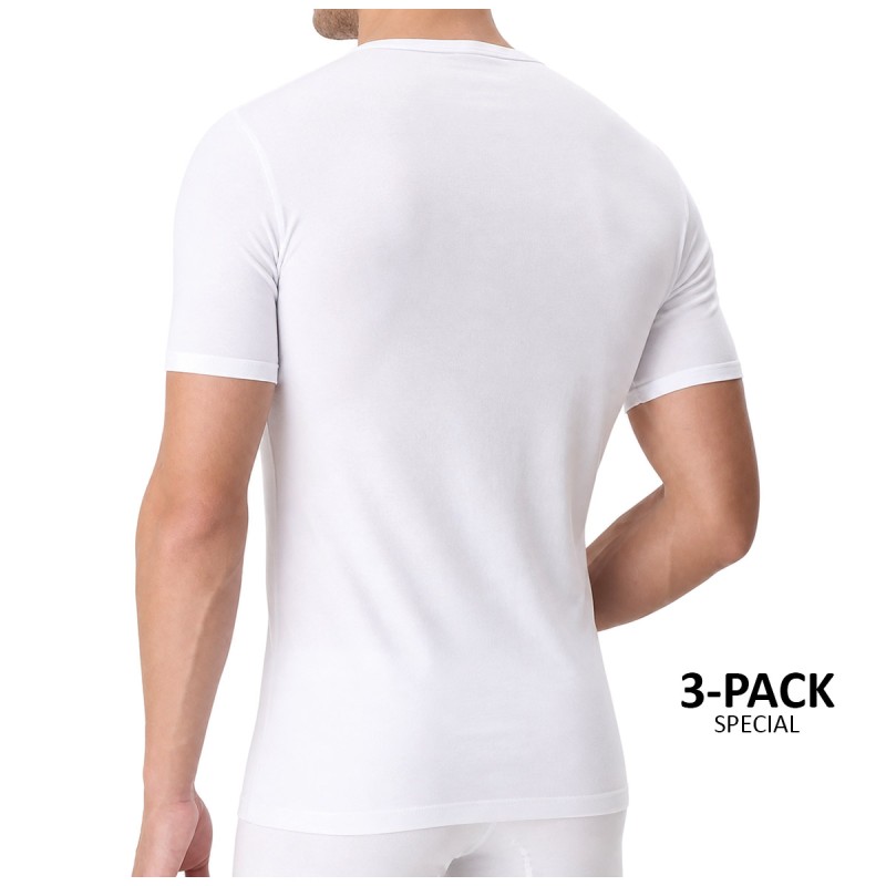 Set di 3 T-shirt uomo Collo V in filo...