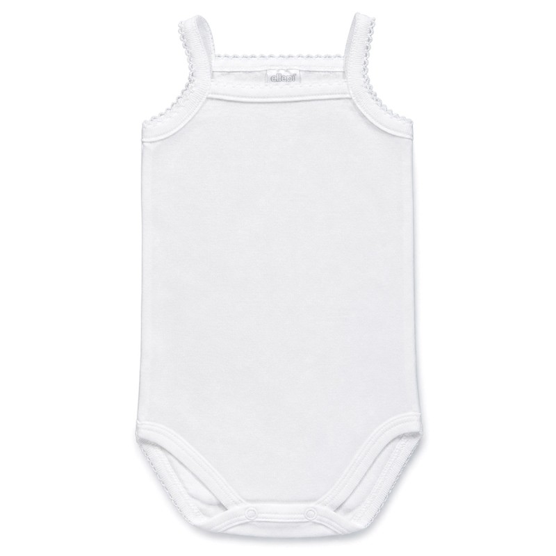Body neonata cotone spallina stretta bianco con bottoni all’inguine