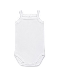 Body neonata cotone spallina stretta bianco con bottoni all’inguine
