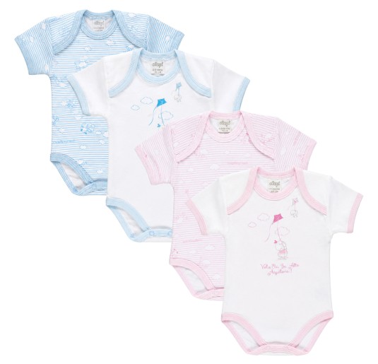 Body neonato cotone mezza manica OEKO-TEX Ellepi set 2 pezzi 0-24 mesi
