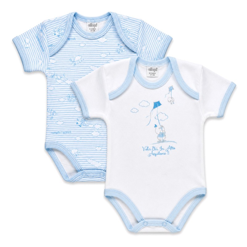 ody neonato cotone mezza manica OEKO-TEX Ellepi set 2 pezzi