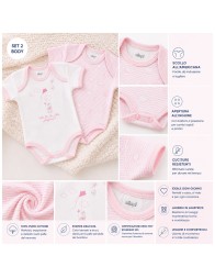 Dettaglio tessuto body neonato puro cotone con scollo all’americana Ellepi
