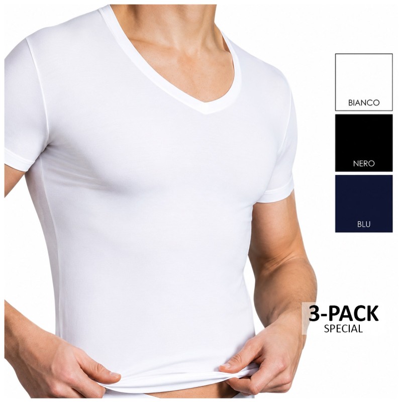 Set di 3 t-shirt uomo X-Touch collo V - VPRT00015/3 - Perofil