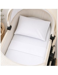 Cotton sheet set for cradle/pram - Monocolore Newborns - Corredo Italiano