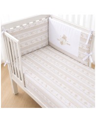 Baby Cot Duvet Cover Set with Cot Bumper - Teddy Bears - La Fatina