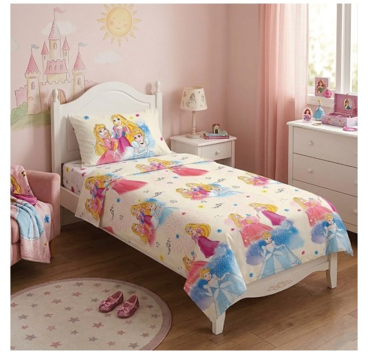 Pure Cotton Single Bed Sheet Set - Princess - Disney