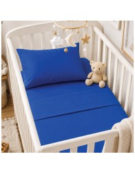 Completo lenzuola lettino puro cotone in cameretta neonato con orsacchiotto